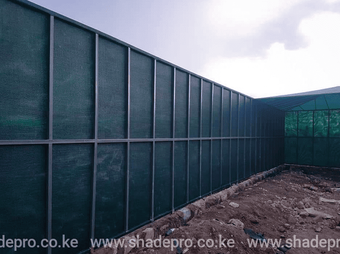 levelled privacy screen with steel sections